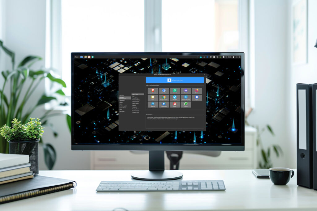 Computerbildschirm mit geöffneter Software-Einstellung
